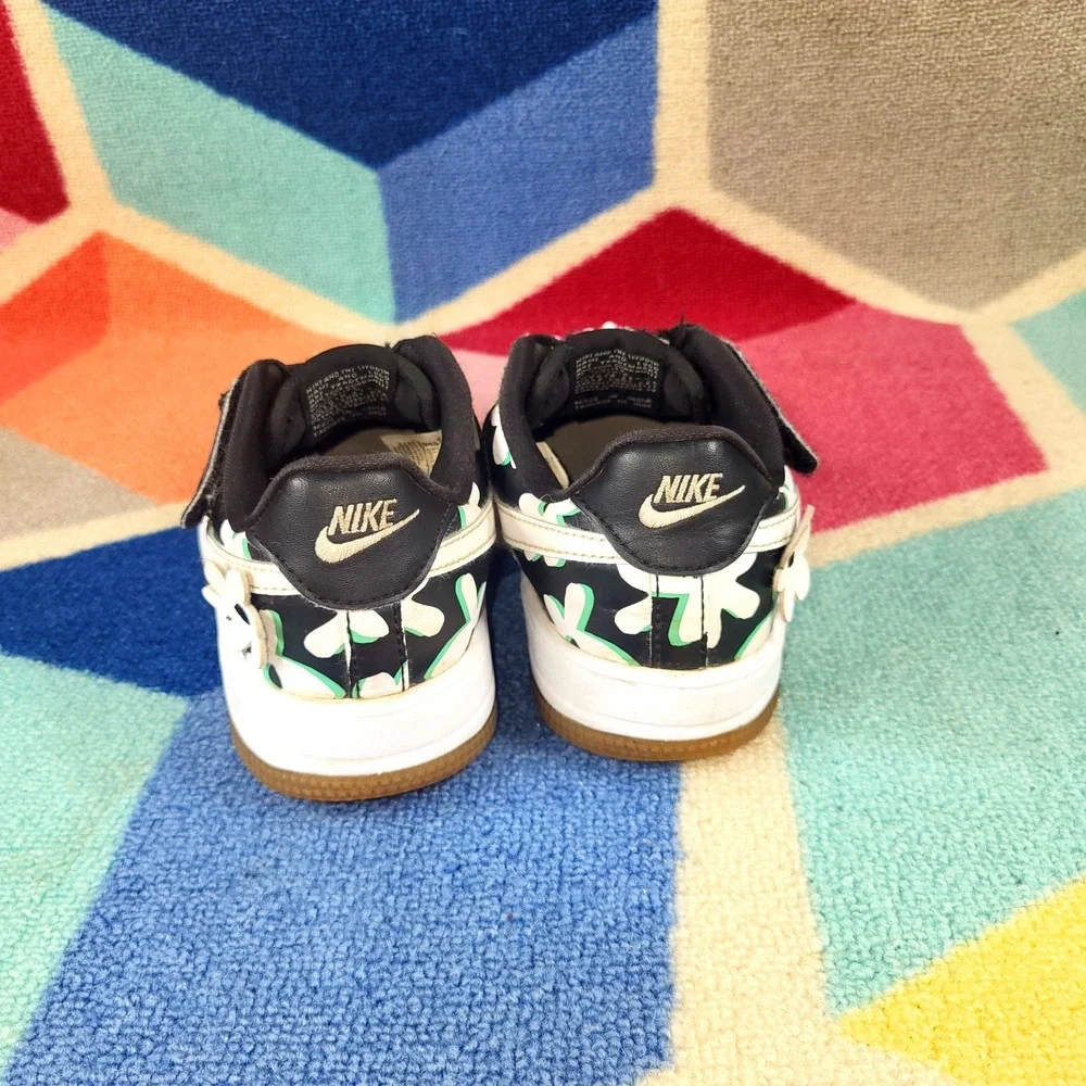 Nike Air Force 1 Low Sneakers Flower White Green‎ Black Casual Shoes